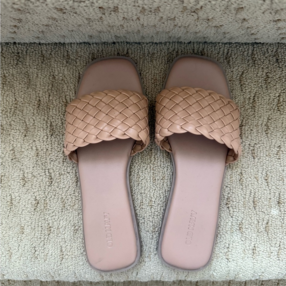 Old Navy Women's Tan Woven Slide Sandals